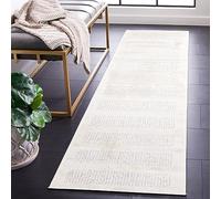 Safavieh Melody Collection - Alfombra geométrica para salón, Comedor, Dormitorio, Pelo Corto, Color Marfil y Gris, 183 x 274 cm