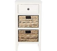 Safavieh - Mesa Auxiliar de Almacenamiento, Madera, Color Blanco Envejecido, 29 x 38 x 70,1 cm