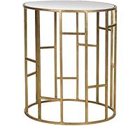 Safavieh Mesa Decorativa Glam con Patas de Hierro, en Oro y Espejo, 111 x 111 x 134 cm