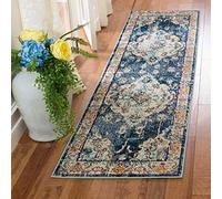 Safavieh Milà Alfombra Tejida, Material sintético, Azul Marino/Azul Claro, 66 x 243 x 1.27 cm