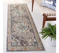 Safavieh Milà Alfombra Tejida, Material sintético, Gris/Azul Claro, 66 x 243 x 1.27 cm