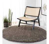 Safavieh Milan Shag colección Shag Zona Alfombra, Polipropileno, Gris, 3' Diameter