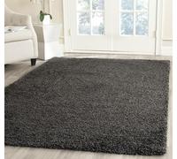 Safavieh Milan Shag colección Shag Zona Alfombra, Polipropileno, Gris Oscuro, 4' x 6'