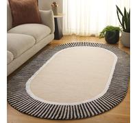 SAFAVIEH Moderna Sala de Estar, Comedor, Dormitorio - Quinta Avenue, apilamiento Medio, Beige/Negro, 152 x 244 cm