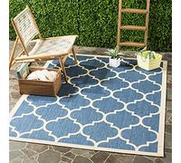 Safavieh Monaco - Alfombra Multiusos para Interiores y Exteriores, Polipropileno, 90 x 150 cm, Color Azul y Beige