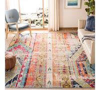 SAFAVIEH Monaco Collection Alfombra de área de 8 x 10 pies, Multicolor, diseño Tribal Bohemio Chic Desgastado, no desprende Pelusa, fácil Cuidado, Ideal para Zonas de Alto tránsito en Sala de Estar