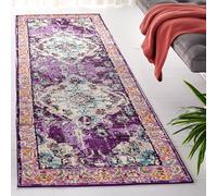 Safavieh Monaco Collection MNC243L - Alfombra Bohemia con medallón Envejecida, no desprende Pelusa, para Sala de Estar, Dormitorio, 2 pies 2 Pulgadas x 4 pies, Violeta/Azul Claro