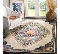 SAFAVIEH Monaco Collection MNC254F - Medallón de Estilo Bohemio Chic Desgastado, no Suelta Pelusas, para Sala de Estar, Dormitorio