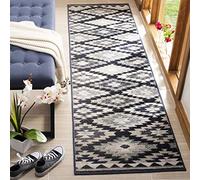 Safavieh Montage Collection Alfombra de Pasillo, 2'7.6 cm x 8', Gris y Negro, diseño Bohemio, no desprende Pelusa, fácil Cuidado, Interior/Exterior y Lavable, Ideal para Patio, vestíbulo (MTG216H)