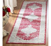 Safavieh Montage Collection MTG373P - Alfombra de área Aleah - Alfombra Multiusos para Interiores y Exteriores, Polipropileno, 62 x 240 cm, Color Rosa y Gris 62 X 240 cm Rosa/Gris.