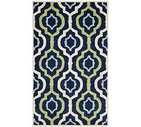 Safavieh Mykonos Alfombra de área de Tejido a Mano, Azul Oscuro/Multicolor, 121 x 182 cm