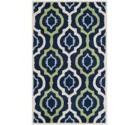 Safavieh Mykonos Alfombra de área de Tejido a Mano, Azul Oscuro/Multicolor, 91 x 152 cm