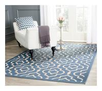 Safavieh Mykonos Multiusos Interior/Al Aire Libre Alfombra, Azul/Beige, 121 x 170 cm