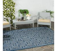 Safavieh Nantucket Indoor/Outdoor Alfombra, Azul Marino/Gris, 160 x 231 cm