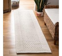 SAFAVIEH Natura Collection NAT450A - Alfombra de Pasillo, 2 pies 3 Pulgadas x 6 pies, Marfil, Lana Hecha a Mano, Ideal para Zonas de Alto tráfico en Sala de Estar, Dormitorio
