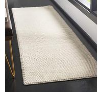 SAFAVIEH Natura Collection NAT620A - Alfombra de Pasillo, 2 x 6 pies, Color Marfil, Mezcla de Lana Hecha a Mano, diseño Texturizado, Ideal para Pasillo, Dormitorio, vestíbulo
