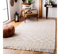 Safavieh - Alfombra Boho para Sala de Estar, Comedor, Dormitorio - Natura Collection, Alfombra de Pelo Corto, Marfil, 152 x 229 cm