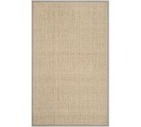 Safavieh Natural Fiber Collection NF114A Alfombra de área de Mimbre Natural y Beige (1,5 x 2,4 m), Tela, Natural/Grey, 3' x 5'