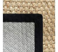 SAFAVIEH Natural Fiber Collection NF114C - Alfombra Decorativa de Pasto Marino con Borde de Tela de Cesta de 2 pies 6 Pulgadas x 4 pies, Color Negro