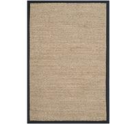 Safavieh Natural Fiber Collection NF115C - Alfombra Decorativa de 2 x 3 pies, Natural y Negro, diseño de Hierba Marina con Borde de Espiga, fácil Cuidado, Ideal para Zonas de Alto tráfico en Entrada,