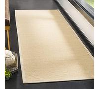 Safavieh Natural Fiber Collection NF131K - Alfombra de Pasillo de sisal con Borde de 2 pies 6 Pulgadas x 8 pies, Color Marfil