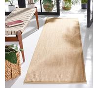 SAFAVIEH Natural Fiber Collection NF141B - Alfombra de Pasillo, 2 pies 6 Pulgadas x 6 pies, maíz y Lino, diseño de Borde de sisal, fácil Cuidado, Ideal para Zonas de Alto tráfico en Sala de Estar
