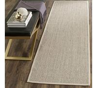 SAFAVIEH Natural Fiber Collection NF143C - Alfombra de Pasillo, 2 pies 6 Pulgadas x 6 pies, mármol y Beige, sisal, diseño Tejido con Borde