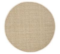 Safavieh NF114A Natural Fiber Collection - Alfombra de Cesta, Color Beige y Natural, Lana, Natural/Ivory, 4' in Diameter