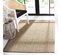 Safavieh NF114A Natural Fiber Collection - Alfombra de Cesta, Color Beige y Natural, Natural/Grey, 4' Square