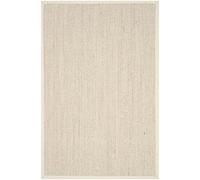 Safavieh NF143C-2 - Alfombra de Fibra Natural, salón Comedor, Dormitorio - Natural Fiber Collection, Alfombra de Pelo Corto, Natural y Beige, 61 x 91 cm