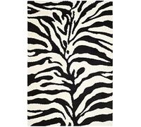 Safavieh nottington Shag Alfombra, Marfil/Negro, 68 x 121 cm