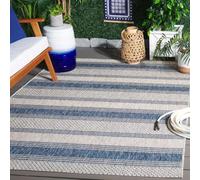 Safavieh Odessa Indoor/Outdoor Alfombra, Color Gris/Azul Marino, 121 x 170 cm