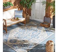 Safavieh Revere BHS138M-4 - Alfombra Multiusos (Polipropileno, 120 x 180 cm), Color Azul y Crema