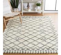 Safavieh Rick Wool CSB894C-5 - Alfombra de Mezcla de Lana (152 x 243 cm), Color Marfil y Gris