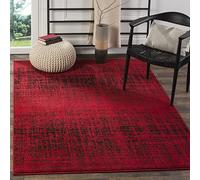SAFAVIEH Safavirenz Adirondack Collection ADR116A Silver and Black Modern Abstract Area Rug - Cuchillo Deportivo (5'1" x 7'6"), Polipropileno, Rojo y Negro, 4' x 6'