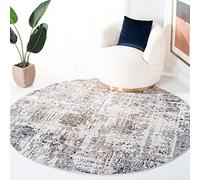 SAFAVIEH Sala de Estar contemporánea, Comedor, Dormitorio - Shivan, Pila Baja, Marfil/Gris, 155 X 155 cm