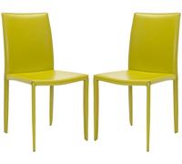 Safavieh Set de 2 sillas de comedor en cuero sintetico verde