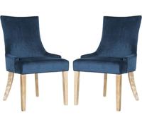 Safavieh Set de 2 sillas de comedor en madera de abedul azul marino