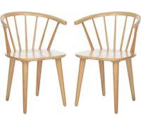 Safavieh Set de 2 sillas de comedor en madera de caucho beige