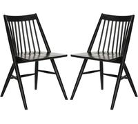 Safavieh Set de 2 sillas de comedor en madera de caucho negra