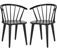 Safavieh Set de 2 sillas de comedor en madera de caucho negra