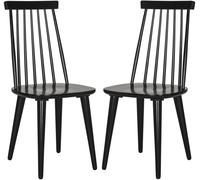 Safavieh Set de 2 sillas de comedor en madera de caucho negra