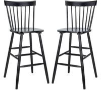 Safavieh Set de 2 taburetes de bar en madera de caucho negra