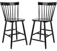 Safavieh Set de 2 taburetes de bar en madera de caucho negra