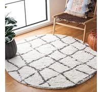 Safavieh Shag colección ber162 a - Crema y marrón Alfombra Bereber, 2 '3 "x 8", Polipropileno, Crema, 5'1" Diameter