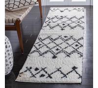 Safavieh Shag colección ber164b Bereber luz Gris y Crema área Alfombra, 5 de 1 "x 7 '6", Polipropileno, Crema, 2'3" x 8'
