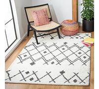 Safavieh Shag colección ber164b Bereber luz Gris y Crema área Alfombra, 5 de 1 "x 7 '6", Polipropileno, Crema, 3' x 5'