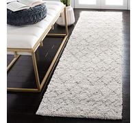 Safavieh Shag colección ber165b Bereber Camino de luz Gris y Crema, 2 '3 "x 8", Polipropileno, Crema, 2'3" x 8'