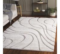 Safavieh Shag colección, Polipropileno, Crema y Beige, 5'3" X 7'6"