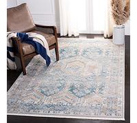 Safavieh Shivan Collection SHV727 - Alfombra Rectangular Tejida para Interiores, Color Azul y Dorado, 160 x 229 cm, para salón, Dormitorio o Cualquier Espacio Interior